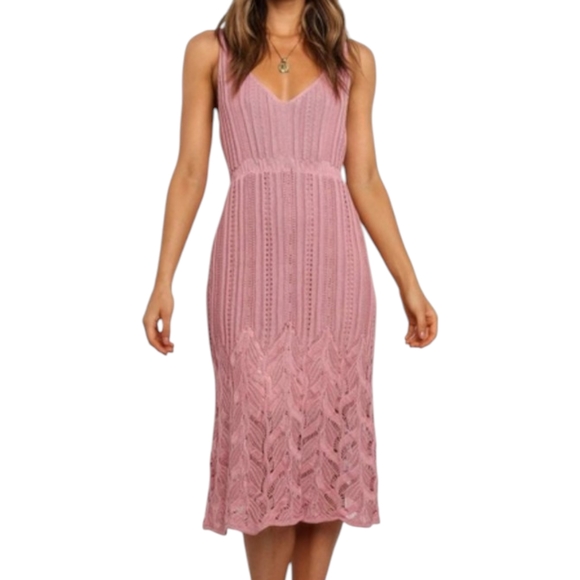 Paper Heart Dresses & Skirts - Sleeveless Pink Knit Midi Dress